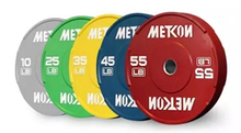 Load image into Gallery viewer, METCON Colored Bumper Plates (lbs) (Event used item)